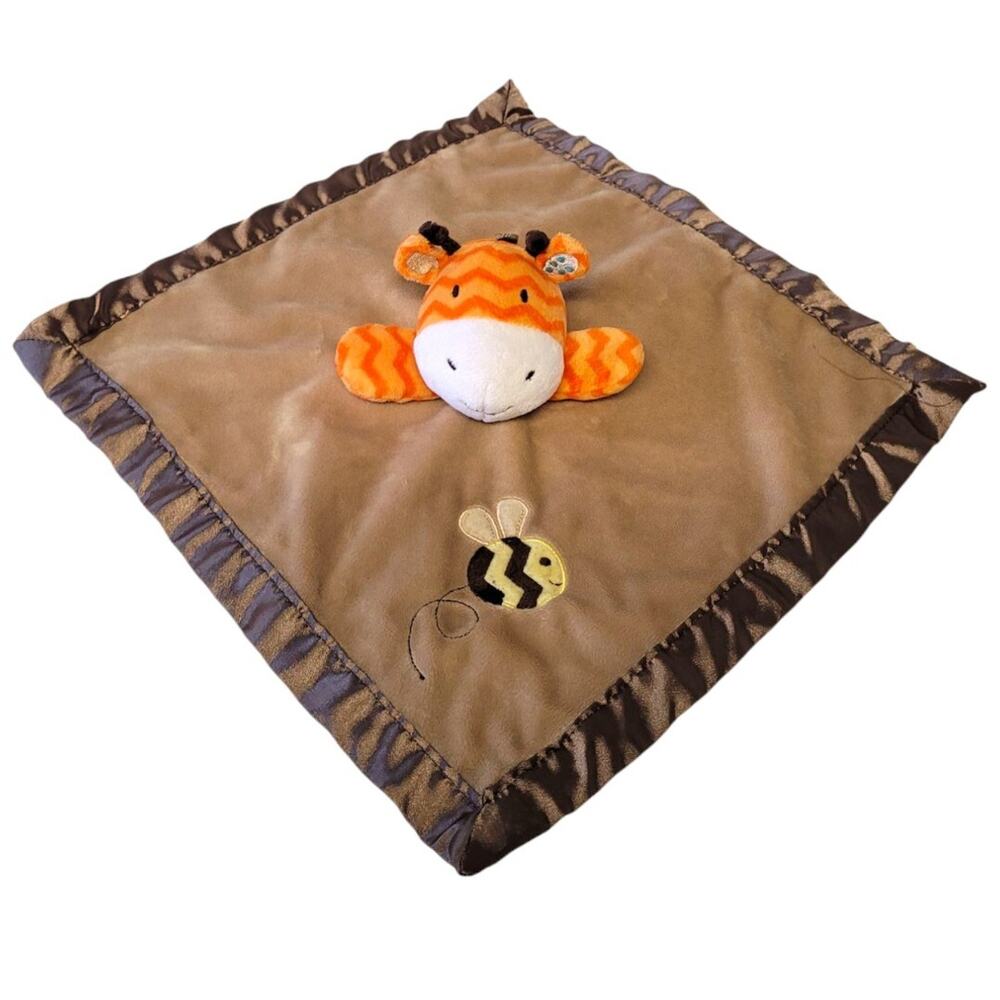 Circo Giraffe Lovey Security Blanket Bumble Bee Brown Orange 13" Plush Satin